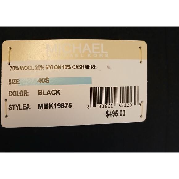 Michael Kors Mens 40S Coat Black Slim Wool Cashmere Blend MMK19675 NWT $495 - Picture 3 of 11